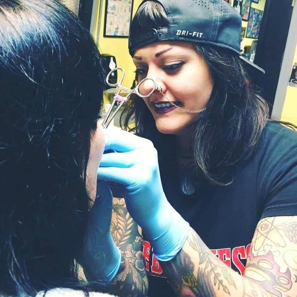 A photograph of Hope Boyd a professional body piercer located at Near Me Tattoo in Woodstock Ga.